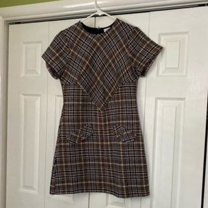 Short Sleeve Plaid Dress